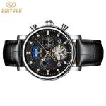 KINYUED Men Luxury Brand Wrist Watch Strap Mechanical Automatic Moon Phase Watch