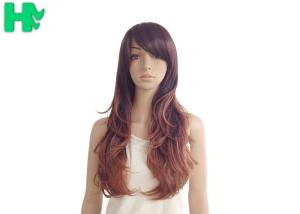 China Natural Curly Ombre Synthetic Hair Wigs / Swiss Lace Synthetic Wigs factory