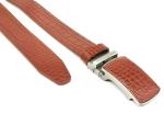 3.5cm Men Leather Ratchet Dress Belt With Automatic Click Slide Buckle