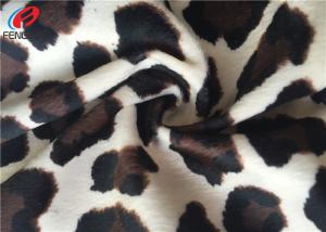 China Leopard Print Plush Velboa Polyester Velvet Fabric Upholstery Brushed On One Side factory