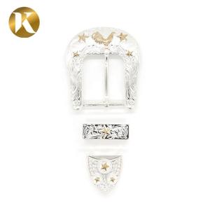 China Wenzhou KML Custom Logo Fashion 2 Color Silver Metal Zinc Alloy Pin Belt Buckle factory