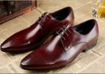 Genuine Leather Men'S Wedding Dress Shoes Formal Business Shoes With Black
