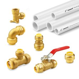 China Brass Push Fitting North America No Pb Push-to-connect Plumbing Fitting Elbow Pipe Fitting PEX COPPER Lead Free factory