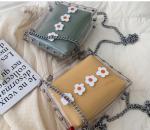 Candy Color Zipper Puller EVA PVC Handbags With Flower Printing