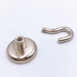 China Heavy Duty Magnetic Hook N35 Neodymium Hook Magnet With Nickle Coating For Outdoor Use factory