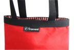 Red Canvas Shopper Bag Metal Buttons Closure Nylon Tape handle