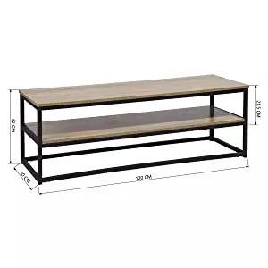 China 2 Shelves Metal Frame Living Room Furniture 120x40x42cm With Storage factory
