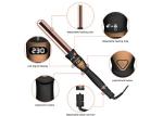 FCC Tourmaline Dual Voltage Hair Curling Wands Wave Professional 5 In 1