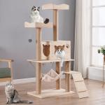 OEM Wooden Cat Climbing Tree House Multifunction Cat Scratcher Tower