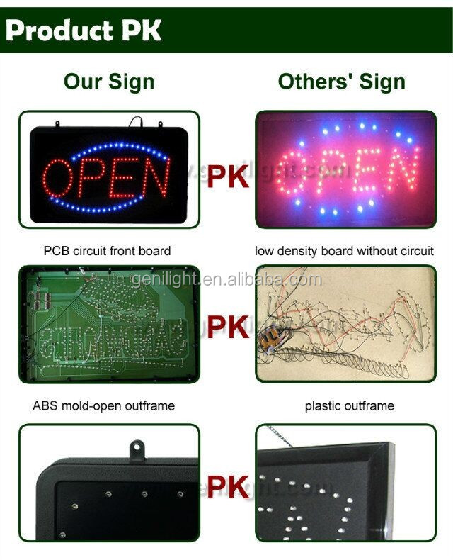 OEM Touch Screen LED Neon Foot Massage Open Sign with Animation and Power On/Off