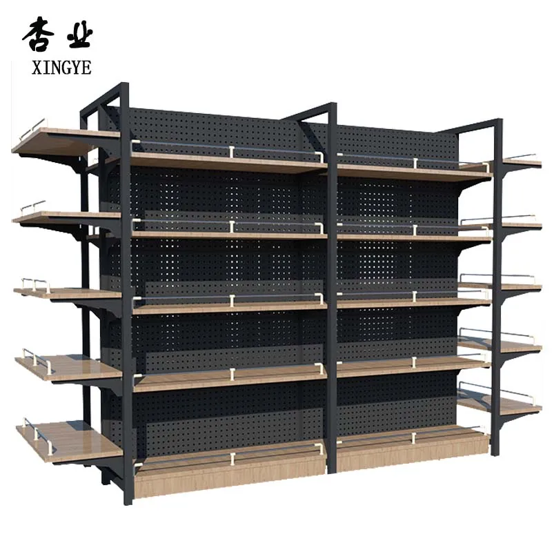 Modern Style Wooden Retail Store Display Shelf For Product Display