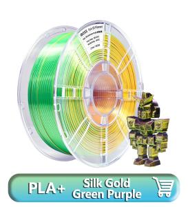 China Silk Triple Color PLA+ Filament,PLA Silk Triple Color (Gold Green Purple), Silk PLA 3D Printer Filament 1.75mm, factory