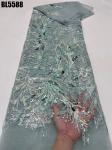 Luxury ladys dress black handmade beaded bridal handmade bead fabric Bead lace