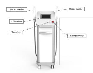 China multifunctional IPL SHR E-light 3 system in 1 machine hair removal machine / IPL hair removal 16*50mm big spot size factory
