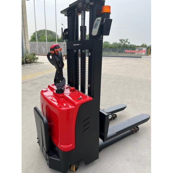 1.5 Ton 4500mm Ride On Forklift Platform Electric Stacker With Reversing Horn