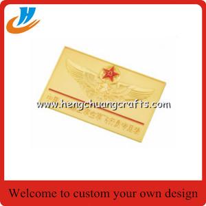 China Gold silver metal badge,pin police badge with two color plated factory