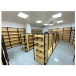 wholesale supermarket shelves shop racks gondola shelving with side net store