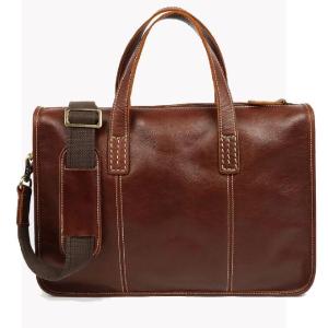 China Classic Gloss First Layer Cowhide Laptop Messenger Bags factory
