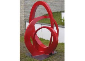 China Public Park Stainless Steel Sculpture Red Painted Abstract Metal Sculpture factory
