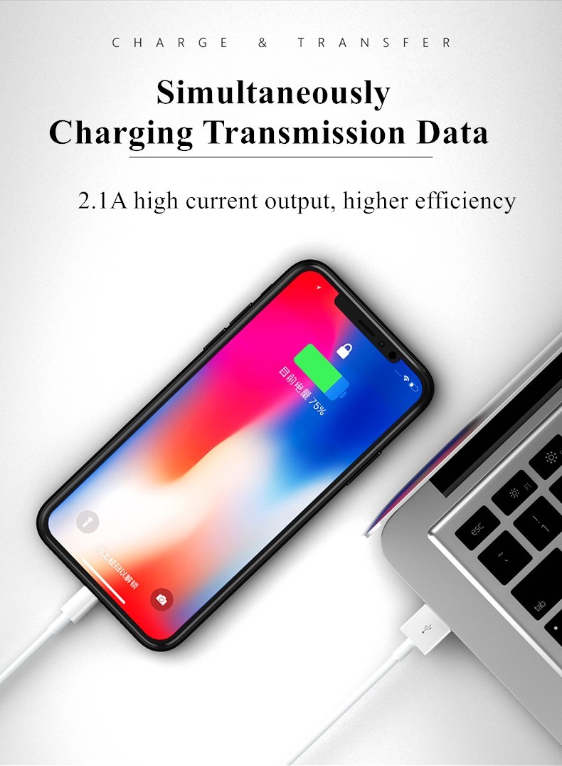 2.4A Apple IPhone Charger Cable TPE Fast Charging Cord 1M For IPhone 12 Mini Pro