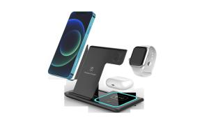 China FCC Foldable Apple 3 In 1 Wireless Charging Stand factory