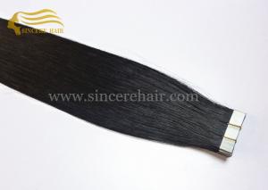 China Top Quality 22 Inch Jet Black #1 Tape In Remy Human Hair Extensions 2.5 Gram X 20 Pieces For Sale factory