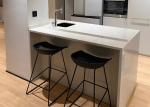 Black Tall Bar Stool Chair Polyurethane Foam Cushions 48 Inch