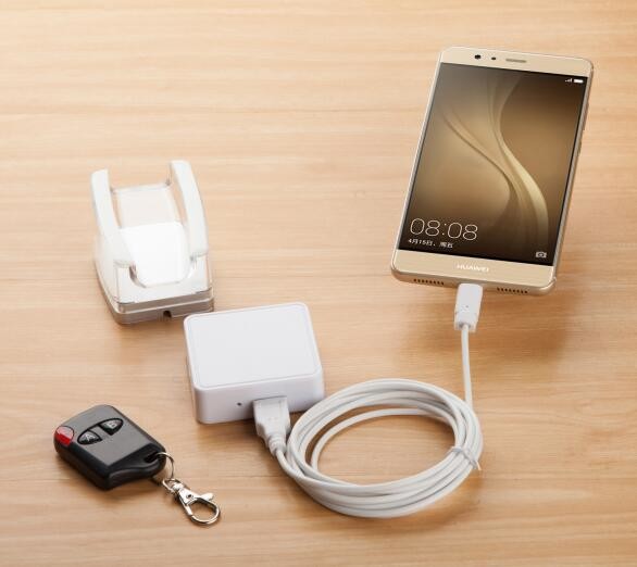 COMER 2 usb port anti-theft display alarm system for mobile phone acrylic holder