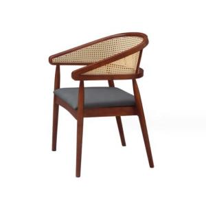 China Modern Wood Rattan Chair for Living Room and Affordable in Design Style factory