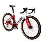 Red 9.6KG Gravel Race Bike , 54cm Road Bike Disc Brake For Adult