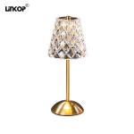 Crystal LED Table Lamp Type C Usb 5v Rechargeable Touch Three Color Dimming