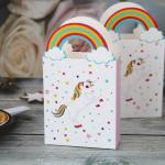 8x3x14cm Pony Printed Cardboard Paper Gift Bags With Handles