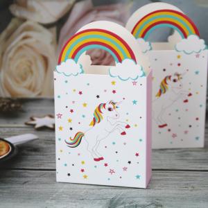 China 8x3x14cm Pony Printed Cardboard Paper Gift Bags With Handles factory