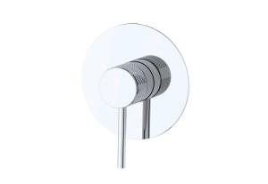 China Single lever in wall concealed bath shower mixer annular knurl handle bathroom chrome brass tap faucet OEM factory