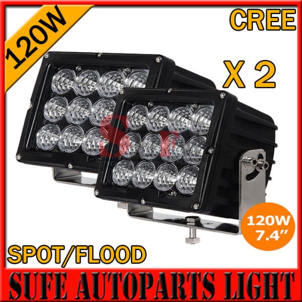 High Power7.4 INCH 120W CREE LED DRIVING LIGHT 4X4 FOG LIGHT OFFROAD MACHINERY