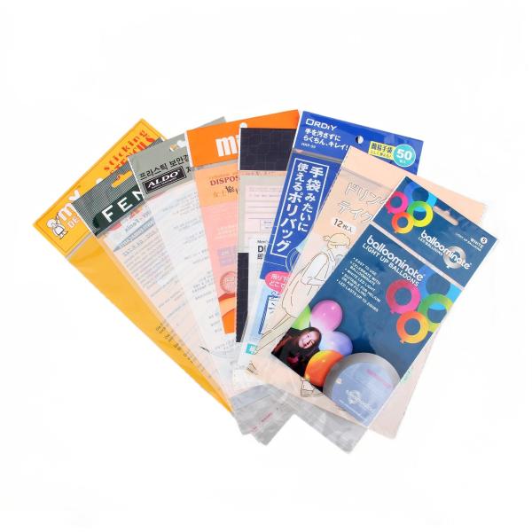 China Self Adhesive Seal BOPP Header Bag Recyclable Plastic Bags With Sealing Tape factory