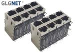 4 Channels 0.2mm Copper Alloy 2X4 Ports Magnetic RJ45 Connector