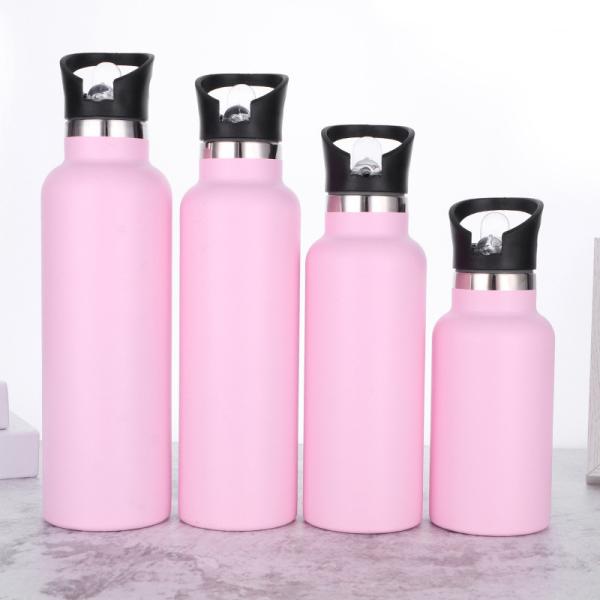 Portable Sports Water Bottle 600ml Double Layer Insulated Stainless Steel Cup