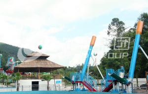 China 12.5m Height Cannon Ball Fiberglass Water Slides 180 Riders / H Capacity , 25m*7m Floor Space factory