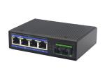 10/100M media converter 1fiber+4RJ45 unmanaged industrial switch with DIN rail