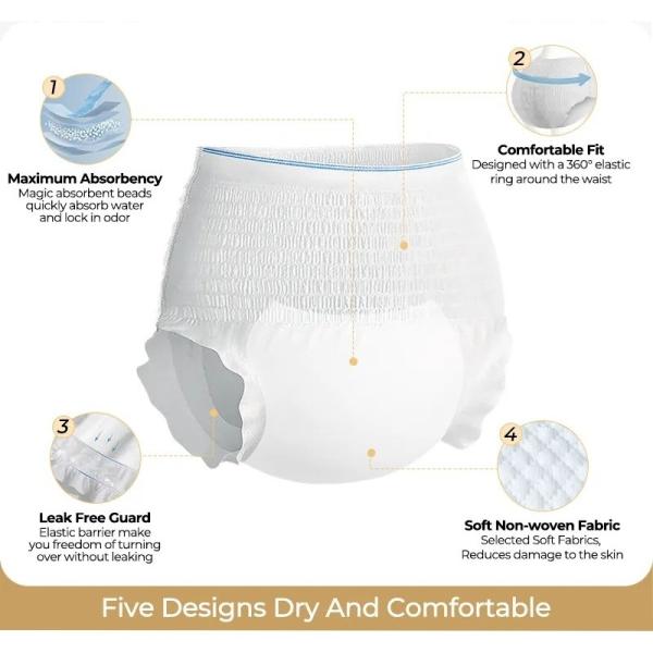 Disposable Adult Panty Diaper Bulk Sale Free Sample Senior Elderly Pants High