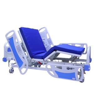 China Stainless Steel Multifunction Adjustable Medical Equipment 3 Cranks Manual Foldable ICU Hospital Bed factory