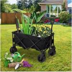 300LBS Collapsible Folding Garden Cart Portable Outdoor Wide Wheel Wagon for