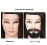 Real Hair Realistic Fake Beard and Moustache for Men Cosplay Invisible Mustache
