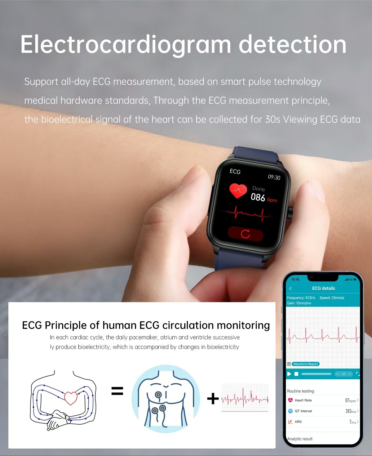 ET540 Health Monitoring Smart Watch 1.85 Inch BT Call Blood Oxygen Fitness For Men