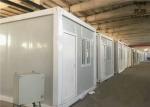 Flat Roof Prefabricated Container House , Steel Door Shipping Container Prefab