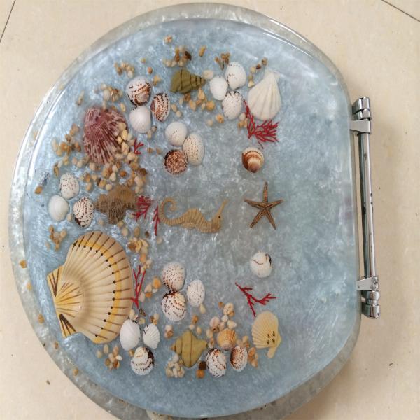 ROUND polyresin toilet seat,Elongated toilet seat,colorful transparent resin