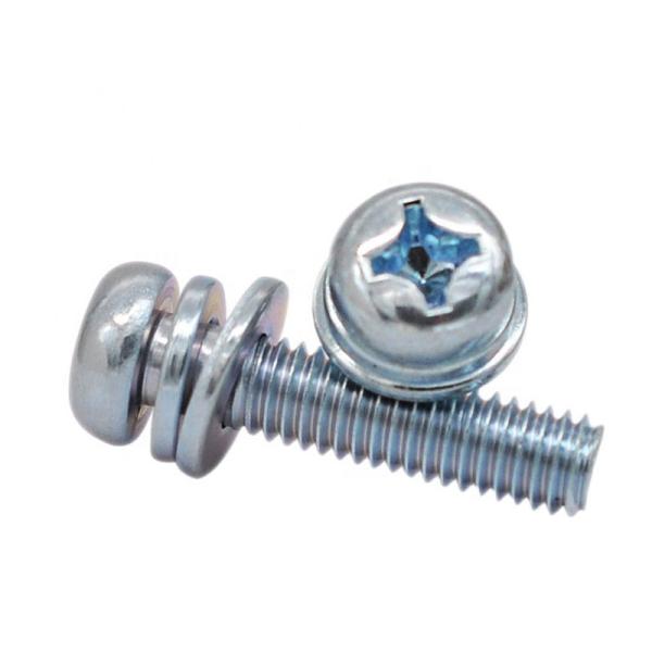 Blue And White Zinc Galvanized Carbon Steel Cross Pan Head Screw With Washer