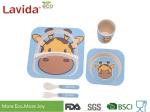 Biodegradable Children's Bamboo Dinnerware Colorful Cartoon Giraffe Animals