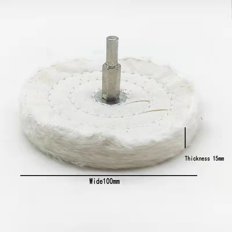 White Flannelette Industrial Cleaning Brushes T Shaped Cotton Polishing Cloth Wheel
